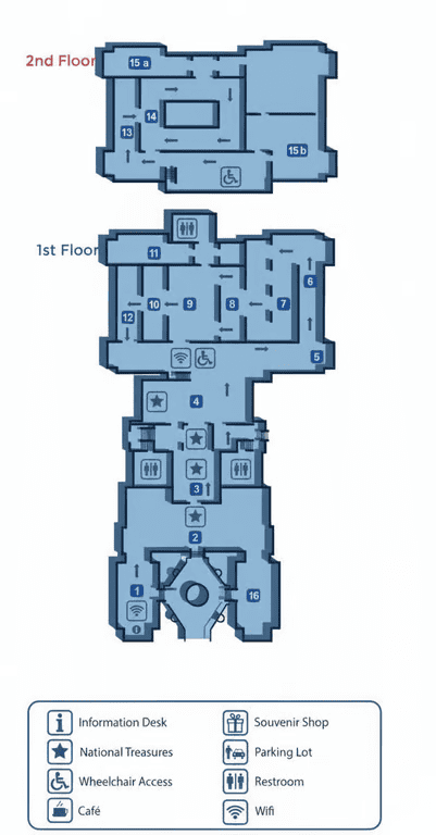Visitors’ map of the Da Nang Museum of Cham Sculpture, a handy guide to explore exhibitions